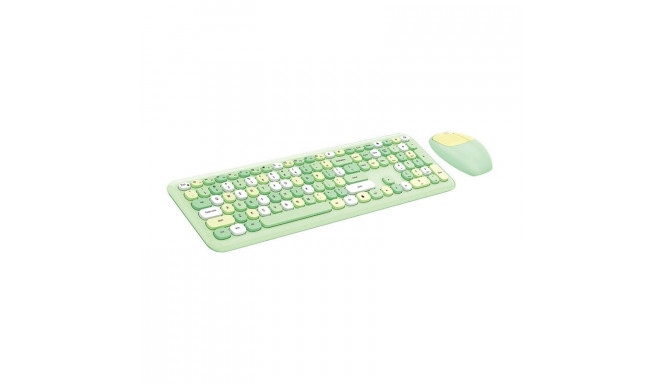 MOFII 666 2.4G wireless keyboard + mouse set (green)