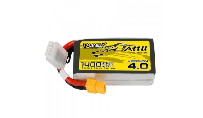 Battery Tattu R-Line 4.0 1400mAh 14.8V 130C 4S1P XT60