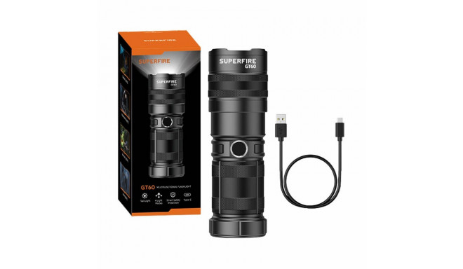 Superfire GT60 flashlight - 2600 lm, 2 modes, USB-C