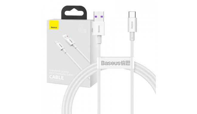 Baseus Superior Series Cable USB to USB-C, 66W, 1m (white)