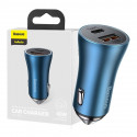 Baseus Golden Contactor Pro car charger, USB + USB-C, QC4.0+, PD, SCP, 40W (blue)