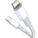 USB-C to Lightning Baseus High Density Braided Cable, 20W, PD, 2m (white)