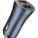 Baseus Golden Contactor Pro car charger, 2x USB, 40W (gray)