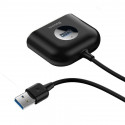 Baseus Square Round USB Adapter, HUB USB 3.0 to 1x USB 3.0 + 3x USB 2.0.1m (Black)