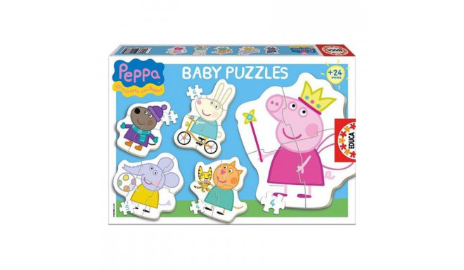 5 Pužļu Komplekts Peppa Pig Educa Baby 15622 24 Daudzums