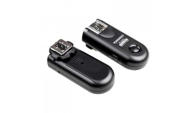 A set of two Yongnuo RF603C II flash triggers with a C1 for Canon cable