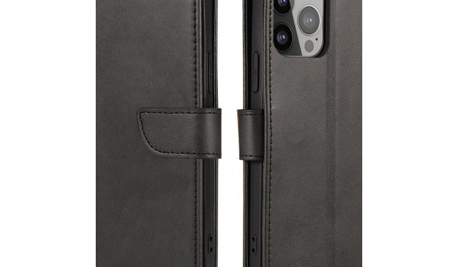 Magnet Case with flap and wallet for Samsung S23 FE - black