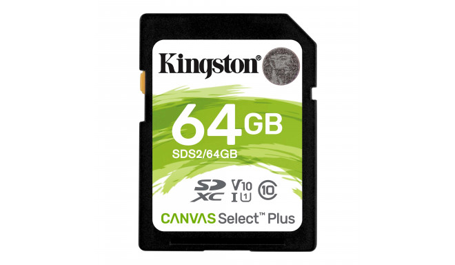 Kingston memory card 64GB microSDXC Canvas Select Plus SDS2