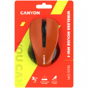 CANYON MW-1, 2.4GHz wireless optical mouse with 4 buttons, DPI 800/1200/1600, Orange, 103.5*69.5*35m