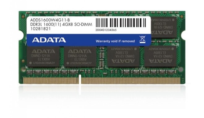 Adata RAM 4GB 1600MHz DDR3L CL11 SODIMM 1.35V