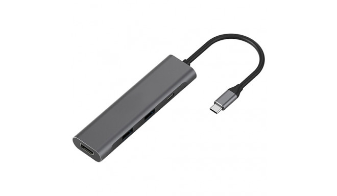 Aдаптер USB Type-C - 2 x USB 3.0, Type-C PD, HDMI