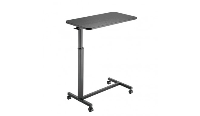 Mobile, height adjustable overbed table