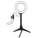 LED Ring Lamp 12cm with Desktop Tripod Mount up to 21.8cm, USB                                      