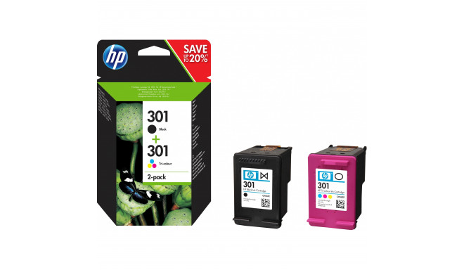 TIN HP Tinte 301 N9J72AE Combo 2er Pack Schwarz & Color (Cyan/Magenta/Gelb)
