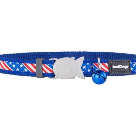 Cat Collar Red Dingo US Flag 20-32 cm Blue