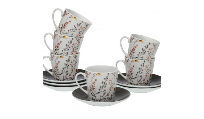 Set of 6 teacups with plates Versa Balbec Porcelain