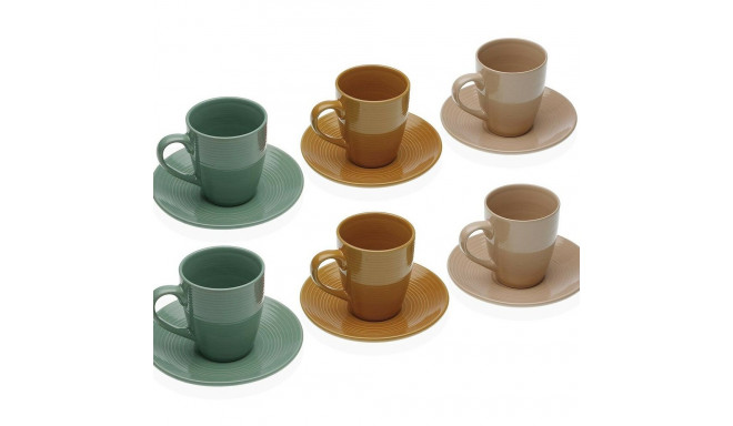 Set of 6 teacups with plates Versa Ceramic