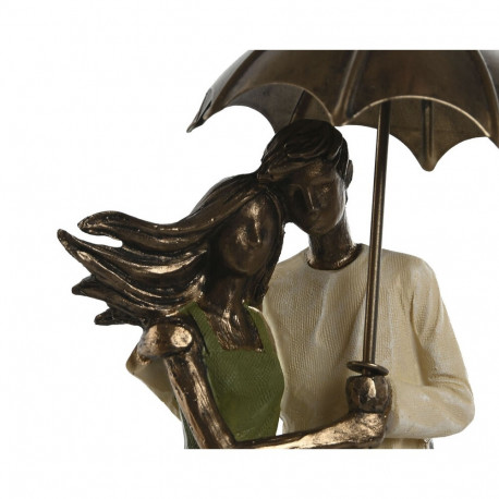 Decorative Figure Home ESPRIT Green Golden Pair 12,5 x 8 x 25,5 cm