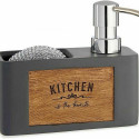 2-in-1 Soap Dispenser for the Kitchen Sink Brown Grey Polyresin (12 Units)