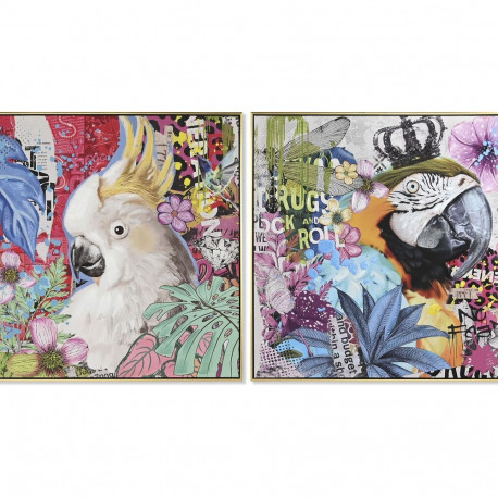 Canvas Home ESPRIT Fir polystyrene Canvas 82 x 4,5 x 82 cm 80 x 3,5 x 80 cm