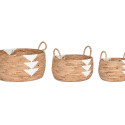 Basket set DKD Home Decor White Natural Rope Seagrass Boho 55 x 55 x 40 cm