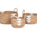 Basket set DKD Home Decor White Natural Rope Seagrass Boho 55 x 55 x 40 cm