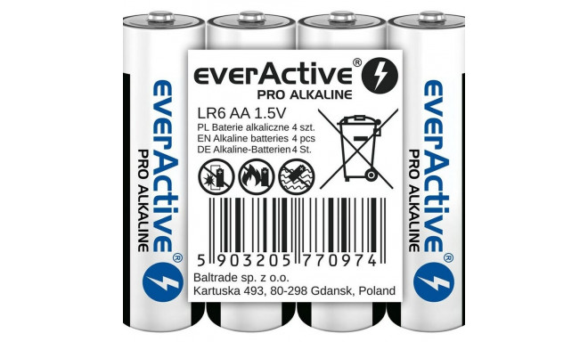 Patareid EverActive LR6 AA 1,5 V (4 Ühikut)