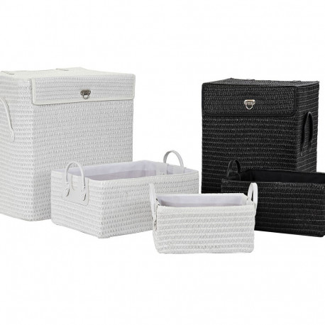 Universaalne korv DKD Home Decor Valge Must polüpropüleen 45 x 34 x 49 cm 4 Kg