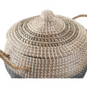 Basket set DKD Home Decor Grey Natural Bicoloured Seagrass Boho 41 x 41 x 33 cm (2 Units)