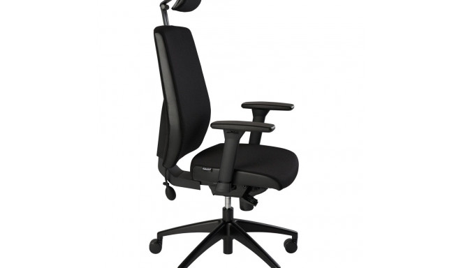 Töötool SUN-FLEX Officechair HB 250505 peatoega, regul. käetoed/kangas Onyx Black+must alum. jalaris