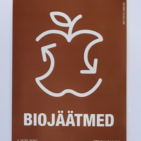Kleebis prügikastile - Biojäätmed 145x190mm