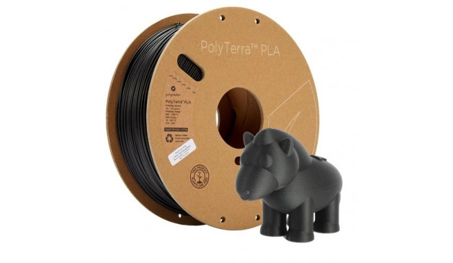 PLA filament 3D-printerile Polymaker PolyTerra Charcoal Black, must, 1,75mm, 1kg