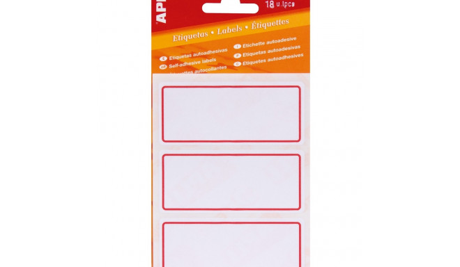 Vihikukleebised Apli, punase raamiga, 78x34mm, 18 kleebist