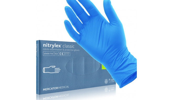 Nitriilkindad Nitrylex puudrita S suurus 100tk/pk (sinine), MERCATOR/ Euromedis