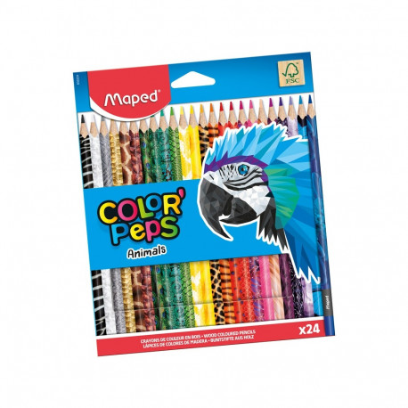 Värvipliiats Color Peps Animals FSC, 24 värvi, Maped