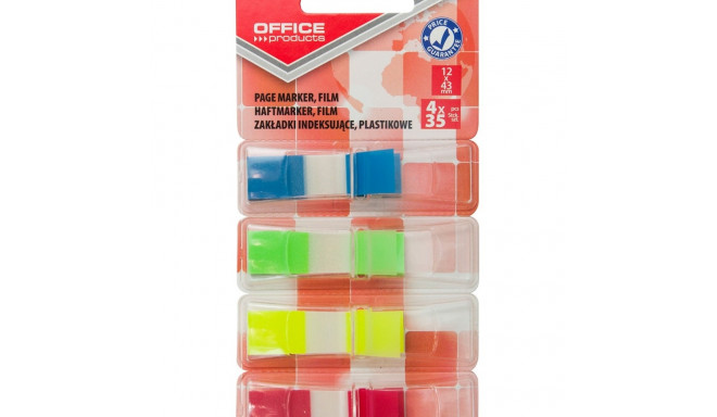 Järjehoidja Office Products, 4 värvi, 12x43mm, 4x35tk