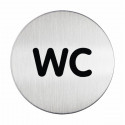 Uksesilt Picto "WC", ümar D 83 mm, harjatud roostevaba teras, Durable