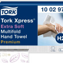 Lehträtik Tork H2 Xpress Multifold eriti pehme valge 2-kihiline, 100 lehte/pk (lehe mõõt 21,2x34cm)