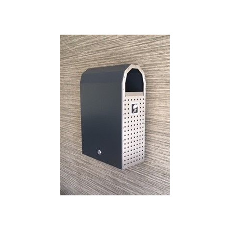 Prügikast Z 30 L, kandiline, roostevaba ja toonitud oranž; seinale ja postile kinnitatav, lukustatav