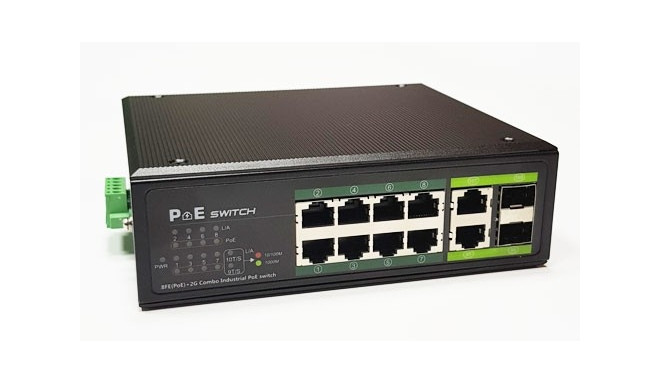 PoE switch 8ch 100Mbps +2G uplink 2 SFP