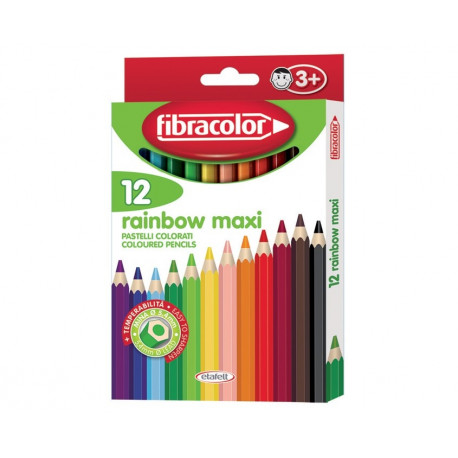 Värvipliiats Fibracolor Rainbow Jumbo Maxi 12 värvi