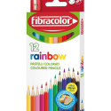 Värvipliiats Fibracolor Rainbow 12 värvi + 1 auguga teritaja