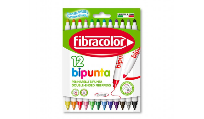 Viltpliiats Fibracolor Bipunta kaheotsaga 2 ja 4,5mm 12 värvi