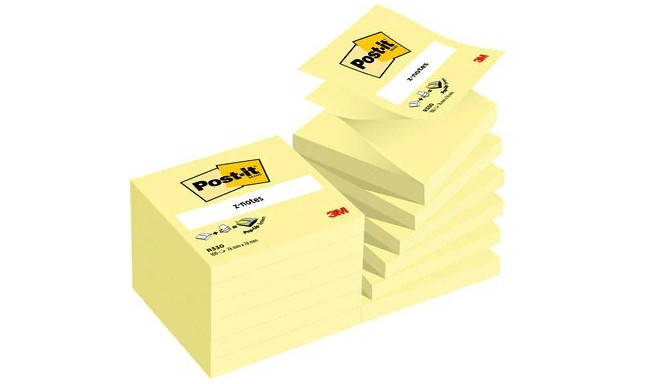 Märkmepaber iseliimuv POST-IT R330CY Z-note kollane 76x76 (pakis 12x100l.)