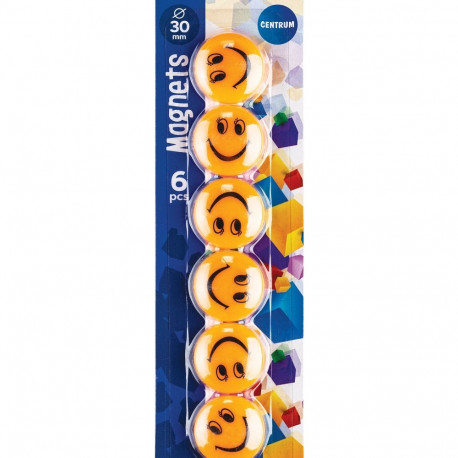 Tahvlimagnet 30mm Smile, 6tk/pk, Centrum