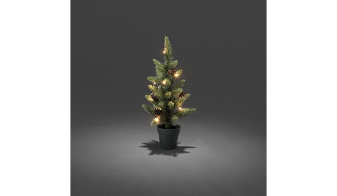 Jõulukuusk/kunstkuusk rohelises potis, 10ww LED tulega, H-45cm, L-22cm, +taimer 6 või 9 tundi; lisad
