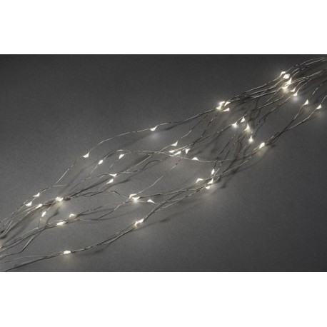 Valguskett VIHM, 24 hõbedast paela L-200cm, kokku 480 integreeritud ww MicroLED tulega, IP20 trafo