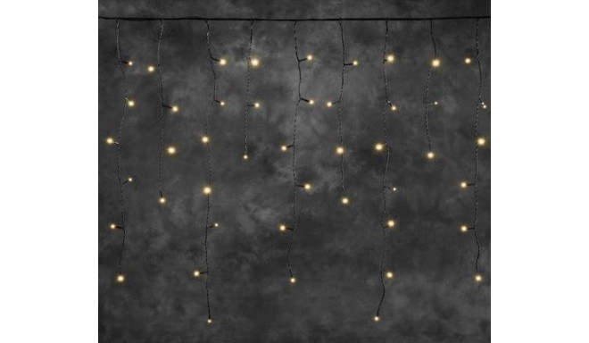 Jääpurika tüüpi valguskett 4811-807, 100 merevaik-kollast LED tuld, 31V/ L-250cm; must kaabel, jätka