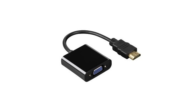 Adapter HDMI A (M) -> VGA (F) ,Hama 1080p 1920x1200 , 3.5mm audio pesa, kullatud kontaktid, varjesta