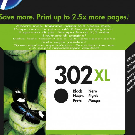 Tint HP F6U68AE No302XL Black Value, suur must 480lk DeskJet 1110,2130/3630, Envy 4520/4522, OfficeJ